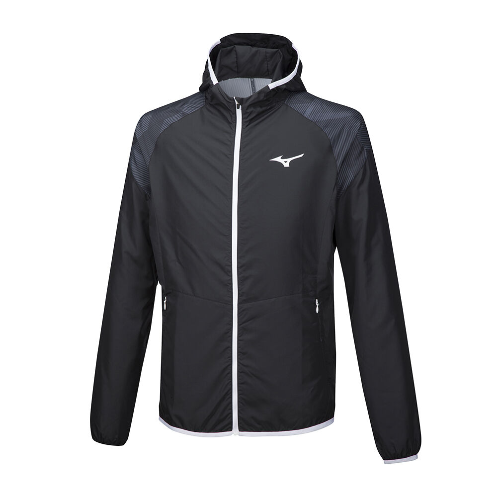 Chaqueta Mizuno Printed Hoody Hombre Negras Outlet DOGK-02859